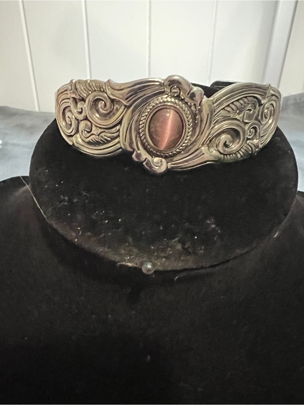 Paparazzi Silver-Tone Cuff with Rose-Copper Center